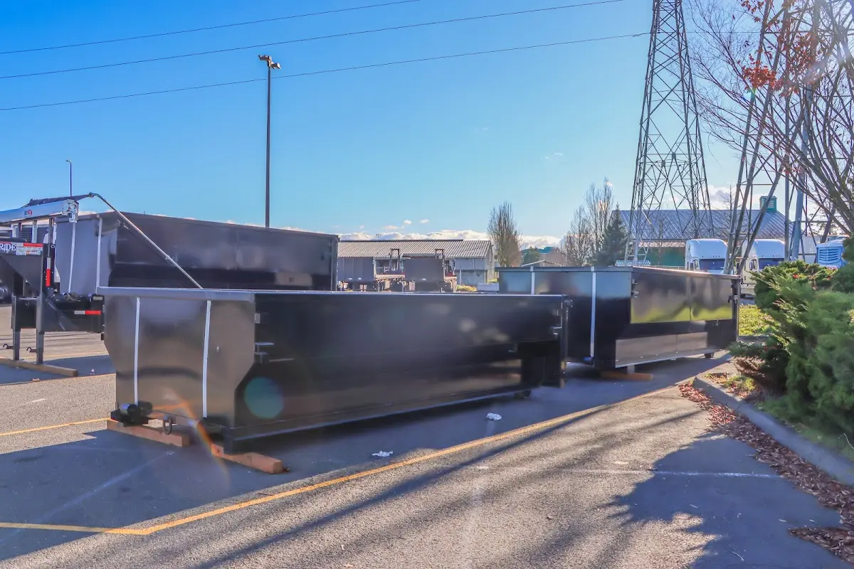 Roll-off dumpster ready for waste disposal at job site for 15 Yard Dumpster Rental in Plattekill